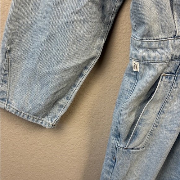 Citizens Of Humanity Gema Denim Jumpsuit Barrel Leg Cargo Long Sleeves Jeans 8 - Picture 7 of 12